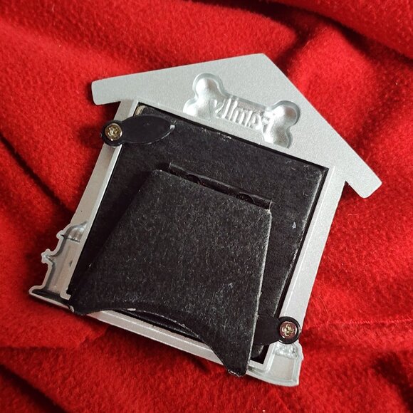 Mini Red Silver Blue Enamel Family Bone w/Heart Dog Bowl Hydrant Picture Frame - Picture 9 of 16